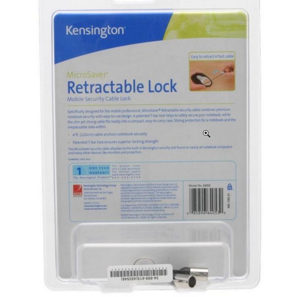 Micro Saver Keyed Retractable Notebook Security Cable Lock - Picture 2 of 3